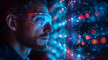 A quantum physicist in a digitalized lab analyzing a holographic quantum entanglement experiment