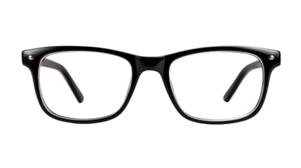 Black Frame Glasses: Stylish black eyeglasses with a modern frame, embodying sophistication and clarity for visual enhancement and eye protection.