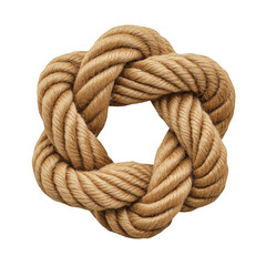 Star shaped rope knot isolated on transparent background