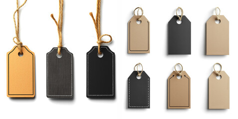 set of different card board price tags