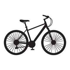 Obraz premium Road Ready Bicycle silhouette in motion – Bicycle illustration – Minimalist Bicycle vector – Vehicle silhouette