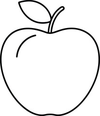 Simple Apple Line Art Vector – Minimal Fruit Outline Illustration for Design Projects