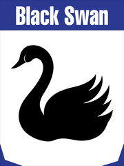 Elegant Black Swan Silhouette for Graceful Designs