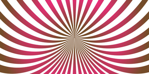 Fototapeta premium Pink and white sunburst rays background white base, 1970s psychedelic style,clean vector look,centered burst,minimal flat design