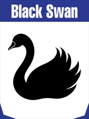 Elegant Black Swan Silhouette for Graceful Designs
