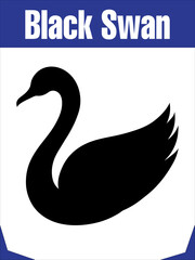 Elegant Black Swan Silhouette for Graceful Designs