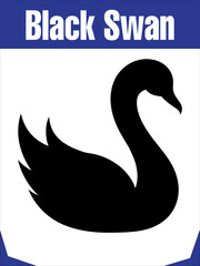 Elegant Black Swan Silhouette for Graceful Designs