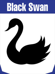 Elegant Black Swan Silhouette for Graceful Designs