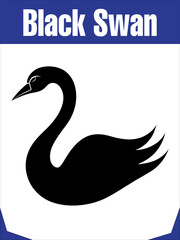 Elegant Black Swan Silhouette for Graceful Designs