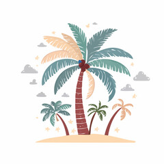 Vector logo and print design templates, summer prints, tropical hand drawn illustrations, seashell ilustrations