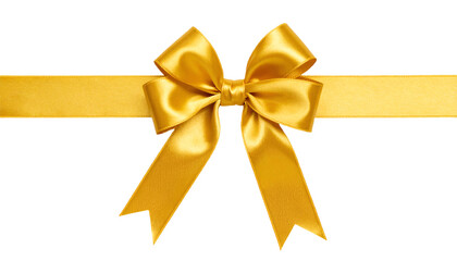 Fototapeta premium A vibrant yellow bow tied elegantly, perfect for gift wrapping or decoration