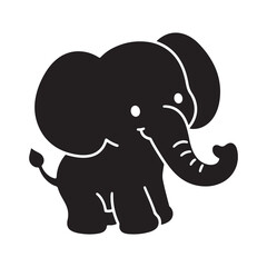 Cute cartoon elephant vector illustration with fun animal characters