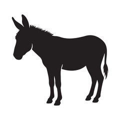 donkey silhouette isolated on white white backraund in icon style
