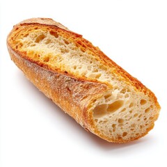 Baguette slice isolated on clean white background
