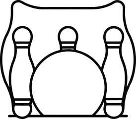 Bowling Pattern Border Editable Vector Design Line art illustration
