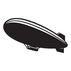 Vintage Blimp silhouette soaring above – Blimp illustration – Minimalist Blimp vector – Vehicle silhouette

