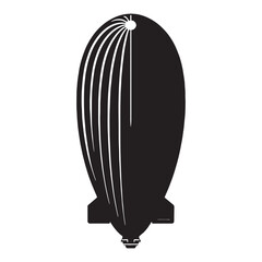 Retro Blimp silhouette with classic shape – Blimp illustration – Minimalist Blimp vector – Vehicle silhouette

