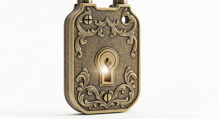 antique brass key isolated