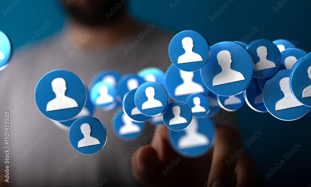 Poster abstract image depicting a network of connections. ideal for social media, networking, or technology