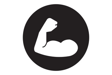 Bicep Icon. Muscular arm icon. Muscle icon illustration design.