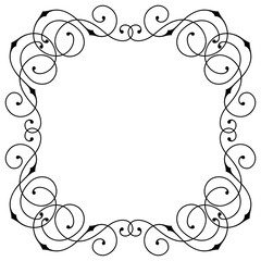 Line curl frame. Modern decorative linear background.