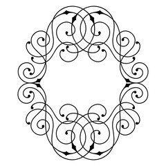Line curl frame. Modern decorative linear background.