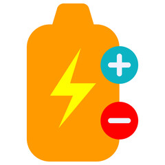Fototapeta premium battery positive flat icon