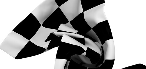 Close-up of a crumpled checkered flag. Perfect for racing, sports, and competition themes.