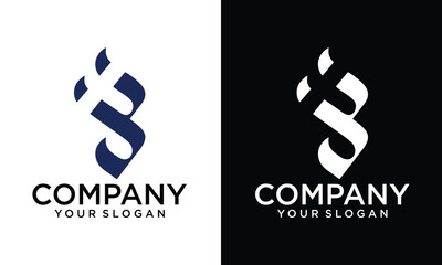 Obraz premium Creative WB, BW, W, B abstract letters logo monogram