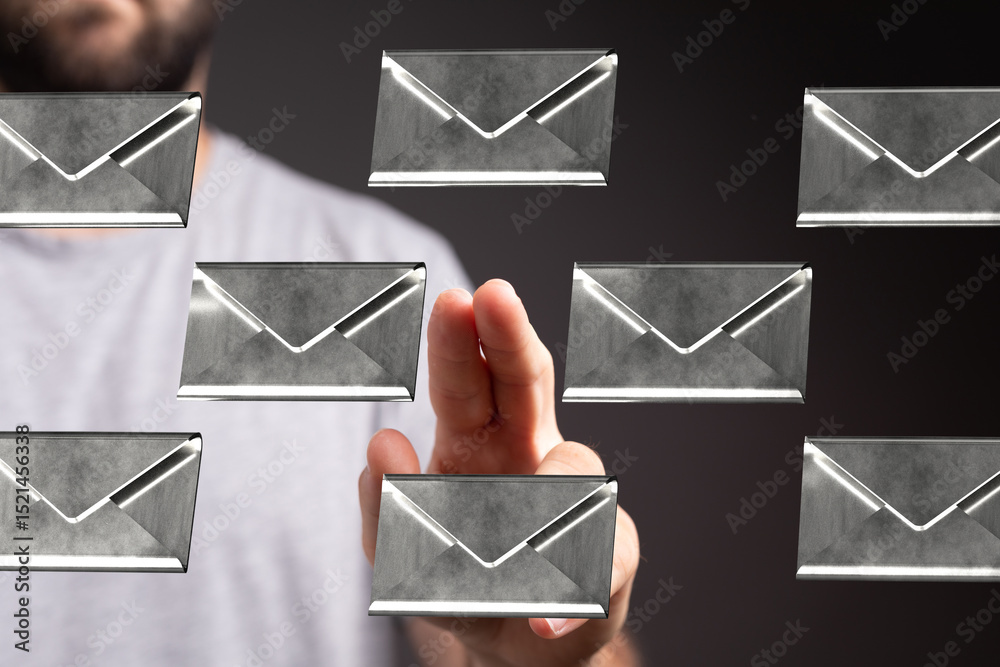 Fototapete Efficiently handle your inbox with this image.  Great for email management, organization, and productivity.