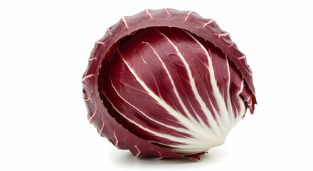 Obraz premium Fresh Radicchio Head Isolated On White Background Culinary Ingredient