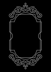 Line curl frame. Modern decorative linear background.