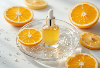 Refreshing Citrus Serum with Fresh Orange Slices and Sparkling Water