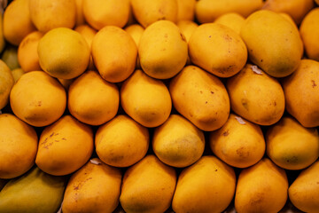 Yellow Thai mango on the market shelves