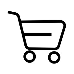 Shopping cart silhouette. Shopping trolley vector design transparent background, PNG. 