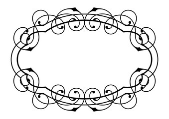 Line curl frame. Modern decorative linear background.