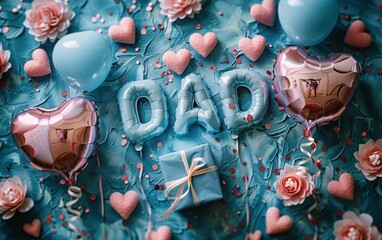 Celebrate dad with vibrant decorations, heartfelt balloons, and a charming gift for a special occasion