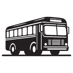 Streamlined Bus silhouette in minimalist style – Bus illustration – Minimalist Bus vector – Vehicle silhouette

