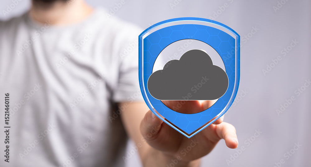 Poster Protecting sensitive data in the cloud.  Ensuring security and privacy with advanced cloud protection.
