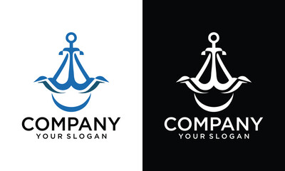 Creative Anchor icon. Anchor marine icon. simple illustration graphic doodle blue design