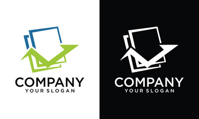 Creative Abstract paper with check logo