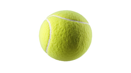 Close-up of a Single Tennis Ball on Transparent Background