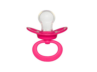pink pacifier for girl isolated on white background