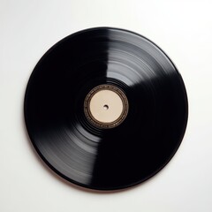 Obraz premium Retro black vinyl record isolated on clean white background