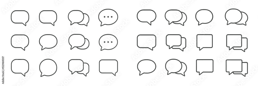 Aufkleber Collection of various speech bubbles in different styles and sizes for communication design and illustration