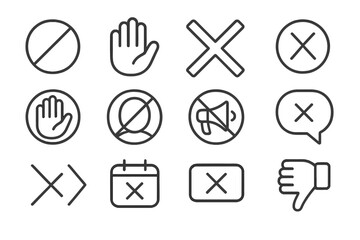 Collection of various prohibition and restriction symbols used for communication and information