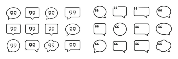 Various speech bubble designs in different styles for communication or dialogue representation