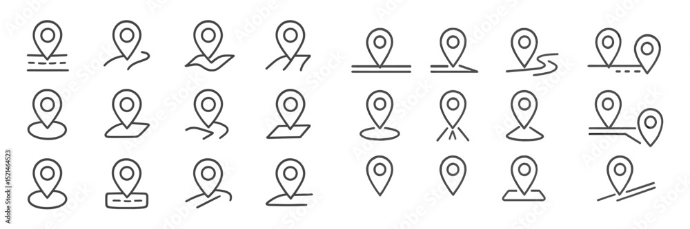 Fototapete Location icons for web and mobile applications depicting various map markers and pin designs