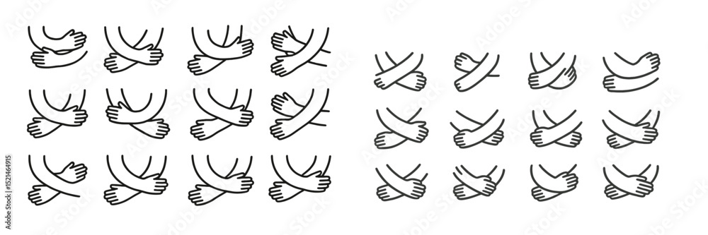 Poster different arm crossing positions for diverse scenarios and interactions