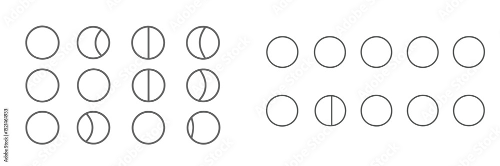 Poster Geometry exercise illustrating different circle configurations for educational purposes in a classroom setting